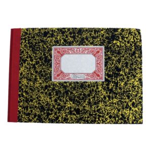 miquel rius cuaderno cartone caja (m.d.d.h.) tamaño 4º apaisado 210x150mm 100 hojas foliado 70 g/m² papel extra opaco cubiertas en carton forrado de papel jaspeado y lomo de tela engomado