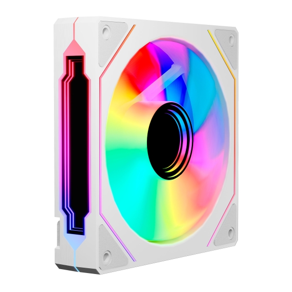 abysm gaming arclight 3.0 ventilador 120mm con iluminacion argb velocidad max. 1600rpm color blanco