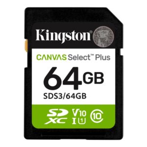kingston tarjeta sdxc 64gb uhs i clase 10 100mb/s canvas select plus