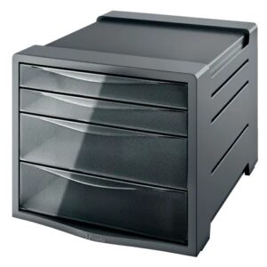 esselte intego buc de 4 cajones 2 medidas de cajon deslizamiento suave base con goma antideslizante color gris