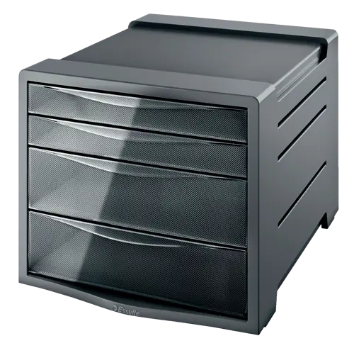 esselte intego buc de 4 cajones 2 medidas de cajon deslizamiento suave base con goma antideslizante color gris