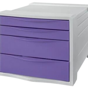 esselte colour'breeze buc de 4 cajones 2 medidas de cajon deslizamiento suave base con goma antideslizante color gris/lavanda