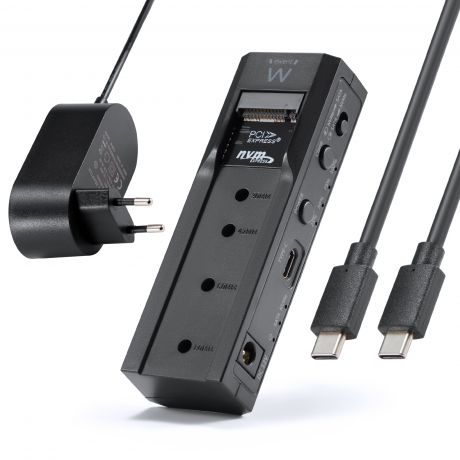 ewent clonador doble bahia hdd/nvme m2 usb c 3.2 gen2 indicador led conversor a sata color negro