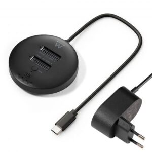 ewent clonador doble bahia nvme m2 usb c 3.2 gen2 indicador led color negro