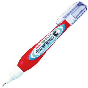 pentel correct express boligrafo corrector 7ml secado super rapido punta metalica cuerpo color rojo