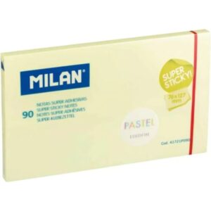 milan bloc de 90 notas super adhesivas removibles mayor permanencia 76mm x 127mm color amarillo pastel