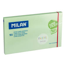milan bloc de 90 notas super adhesivas removibles mayor permanencia 76mm x 127mm color verde pastel
