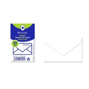 bismark pack de 10 sobres de papel 90grs medidas 76x120mm color blanco
