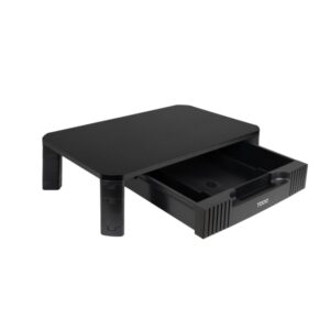 tooq soporte elevador para monitor o portatil cajon de gran capacidad almohadillas antideslizantes regulacion de altura peso max. 20kg color negro