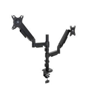 tooq soporte de mesa con brazos articulados para 2 monitores de 17" 32" regulable en altura, giratorio e inclinable gestion de cables peso max 9kg x brazo vesa 100x100mm