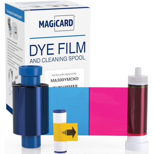 magicard ribbon 300 color ymcko + rodillo de limpieza 300 impresiones