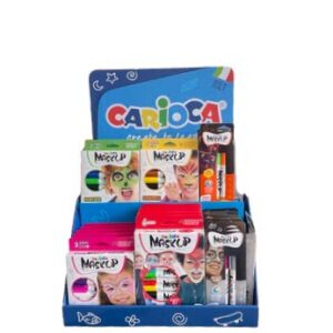 carioca mask up expositor con 32 packs de maquillaje para fiestas surtidos