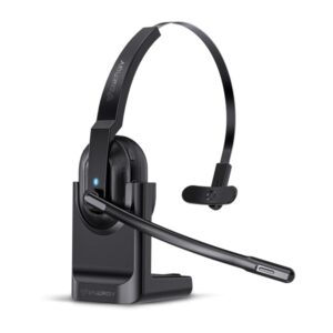 energy sistem voice pure office auriculares inalambricos bluetooth 5.0, 2,4ghz conexion multipunto telefono y ordenador microfono con cancelacion de ruido color negro