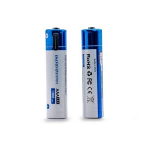 energy sistem charge pro c pack de 2 pilas recargables usb c 1100mwh 740mah aaa 1.5v carga por usb c