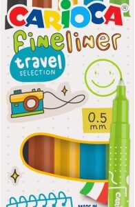carioca fineliner travel pack de 5 rotuladores punta blanca de acetal 0.5mm colores surtidos