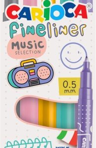 carioca fineliner music pack de 5 rotuladores punta blanca de acetal 0.5mm colores surtidos