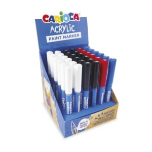 carioca acrylic expositor con 36 marcadores de pintura acrilica punta pincel tinta a base de agua alta cobertura colores surtidos