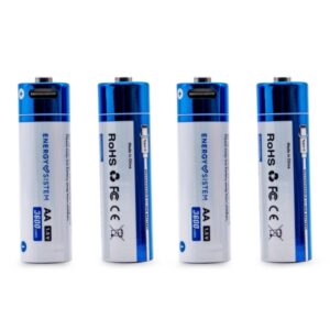 energy sistem charge pro c pack de 4 pilas recargables usb c 3405mwh 2270mah aa 2.5v carga por usb c