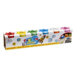 carioca doughy pack con 6 botes de pasta de modelar 110gr blanda y flexible facil de amasar y moldear ideal para iniciacion al modelaje colores surtidos