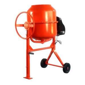 blim hormigonera de 180 litros potencia 850w velocidad mezclado 28rpm tambor reforzado corona de acero fundido 116x73x114cm color naranja