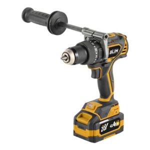 blim pro taladro percutor 20v 140nm motor sin escobillas velocidad regulable 0 2050rpm bateria de 4ah incluida maletin de transporte con accesorios color negro y amarillo