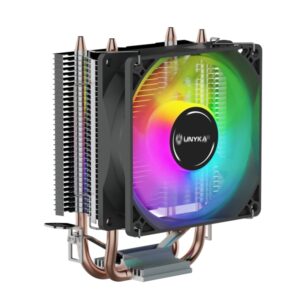 unykach unycool h20 argb disipador cpu multisocket universal ventilador 90mm iluminacion argb color negro