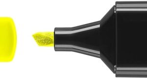 faber castell txtlnr marcador fluorescente punta biselada trazo entre 1, 2 y 5 mm tinta con base de agua color amarillo