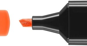 faber castell txtlnr marcador fluorescente punta biselada trazo entre 1, 2 y 5 mm tinta con base de agua color naranja