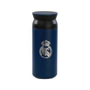 safta real madrid vaso de acero inoxidable 350ml doble pared base de silicona acero inoxidable tapa 12h caliente / 24h frio 17.2x6.8x6.8cm color azul marino