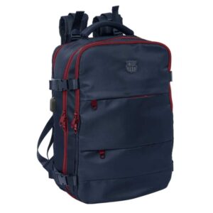safta f.c.barcelona mochila de viaje cabina de 23.1l espacio para portatil hasta 15.6" usb integrado zapatero con cremallera 29x44x19cm color azul marino