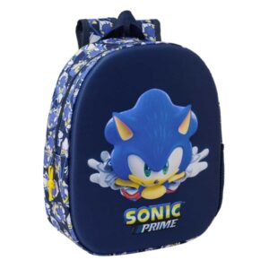 safta sonic mochila 3d de 8.64l portabotellas tarjeta de identificacion personal hombreras acolchadas 27x33x10cm color azul marino