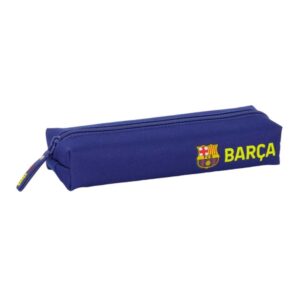 safta f.c.barcelona estuche portatodo 1 compartimento goma trasera para acoplar cierre con cremallera 22x4x7cm color azul marino