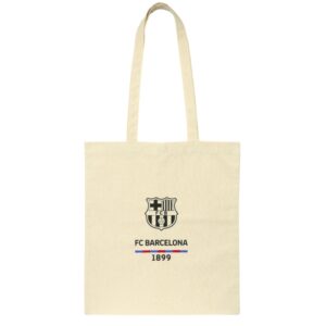 safta f.c.barcelona tote bag bolsa de tela 38x42cm color blanco