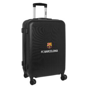 safta f.c.barcelona maleta trolley mediana 24" rigida candado asa telescopica de pvc con goma 4 ruedas 360º 40x63x26cm color negro