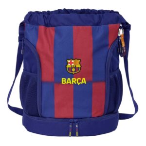 safta f.c.barcelona saco mochila de 21.93l portabotellas hombreras ajustables bolsillos con cremallera 35x40x1cm color rojo y azul