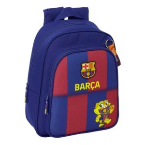 safta f.c.barcelona mochila infantil de 9l adaptable a carro 2 compartimentos portabotellas 27x33x10cm color rojo y azul