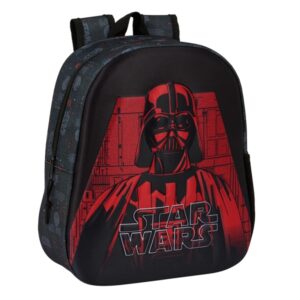 safta star wars mochila 3d de 8.64l portabotellas tarjeta de identificacion personal hombreras acolchadas 27x33x10cm color negro