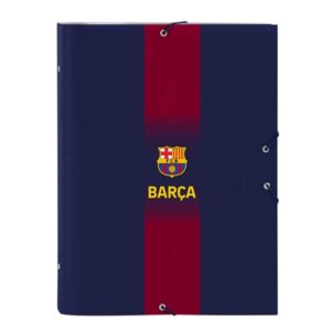 safta f.c.barcelona carpeta clasificadora tapas duras forradas cierre con gomas elasticas formato folio 26x33.5x4cm color rojo y azul