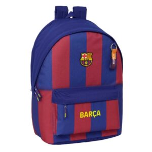 safta f.c.barcelona mochila antirrobo para portatil hasta 15.6" bolsillo para tablet hasta 11" usb integrado cremallera con doble tirador 31x44x18cm color rojo y azul