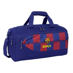 safta f.c.barcelona bolsa deporte bandolera de 31l ajustable tacos en la base fondo semirigido 50x25x25cm color rojo y azul