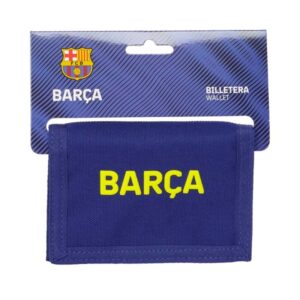 safta f.c.barcelona billetera 1 compartimento monedero con cremallera cierre de velcro 12.5x9.5x1cm color rojo y azul