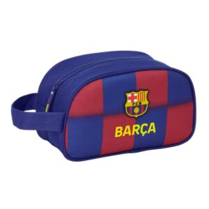 safta f.c.barcelona neceser de 5l portatodo adaptable a carro asa de mano cierre de cremallera 26x15x12cm color rojo y azul
