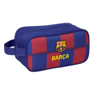 safta f.c.barcelona zapatillero de 6l asa de mano cierre de cremallera 29x15x14cm color rojo y azul