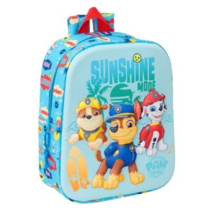 safta patrulla canina mochila guarderia 3d de 6l asa de mano superior asas regulables y acolchadas cierre de cremallera 22x27x10cm color rojo y azul