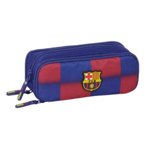 safta f.c.barcelona estuche portatodo de 1.345l 3 compartimentos laterales con apertura total cierre de cremallera 21x8x8cm color rojo y azul
