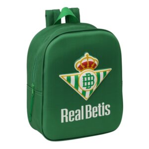 safta real betis mochila guarderia 3d de 6l asa de mano superior asas regulables y acolchadas cierre de cremallera 22x27x10cm color verde