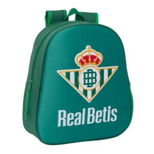 safta real betis mochila 3d de 8.64l portabotellas tarjeta de identificacion personal hombreras acolchadas 27x33x10cm color verde