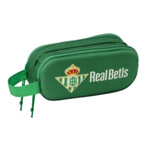 safta real betis estuche portatodo 3d 2 compartimentos cierre de cremallera asa de mano 21x8x6cm color verde