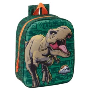safta jurassic world mochila guarderia 3d de 6l asa de mano superior asas regulables y acolchadas cierre de cremallera 22x27x10cm color verde oscuro