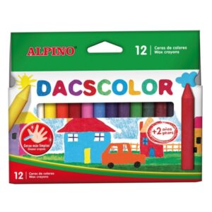 alpino dacscolor pack de 12 ceras semiblandas de colores mezclables no manchan colores surtidos